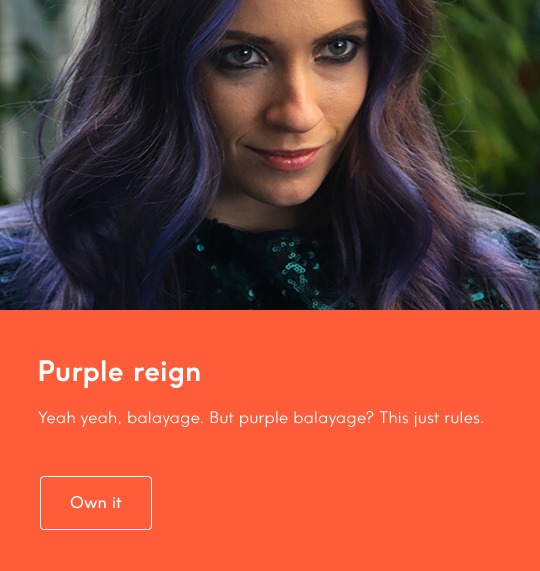 purple balayage hair colour